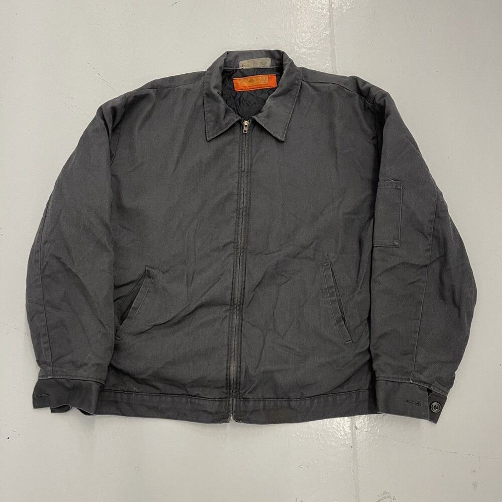 Vintage 70s Red Kap Grey Canvas Workwear Mechanics Jacket